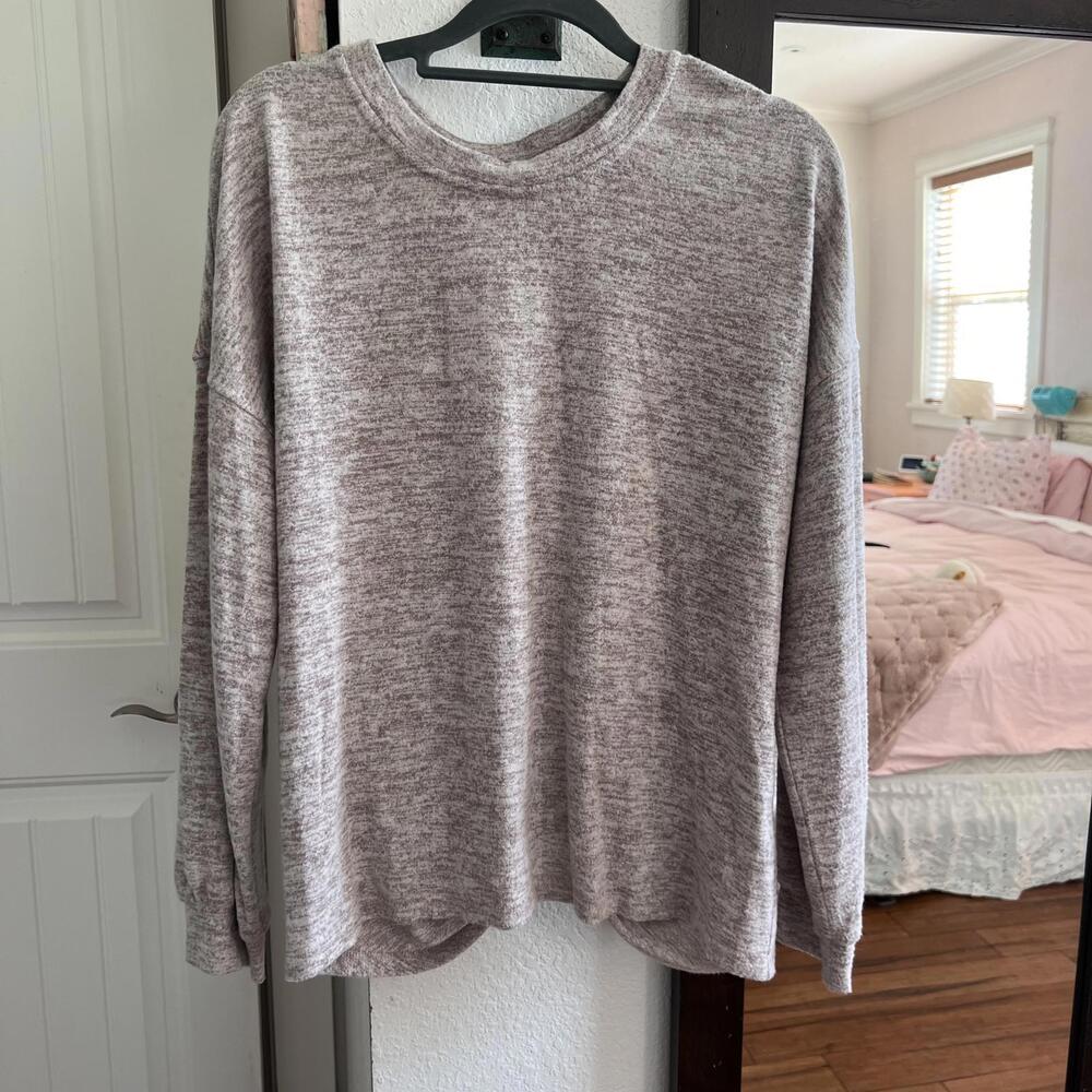 Womens Medium FATE Brushed Hacci Long Sleeve Cutout Back Soft Knit Top NWT